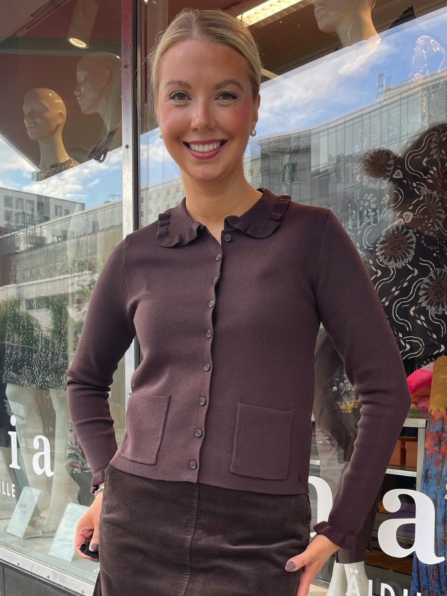 Dela neuletakki, ruskea ja musta